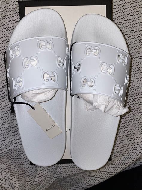 cheap gucci slides white|best deals on gucci slides.